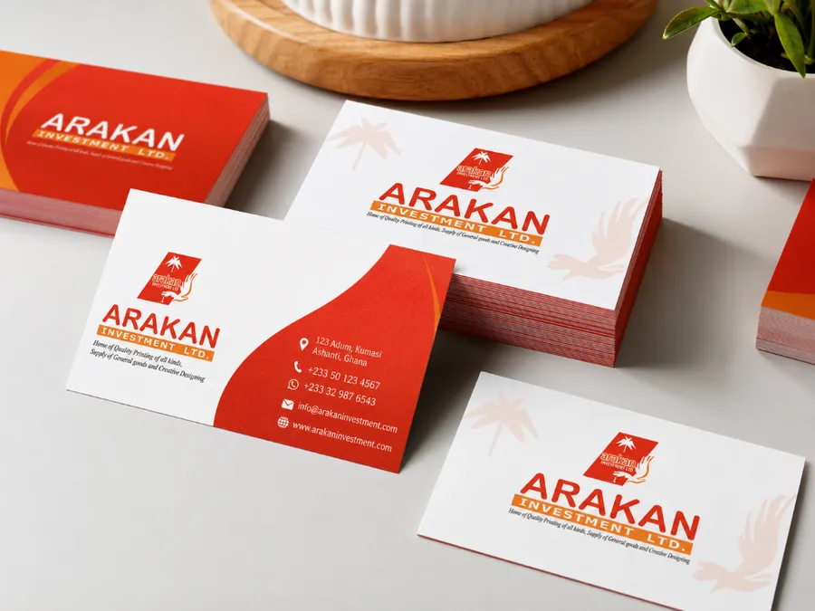 Premium business card printing in Accra by Arakan Printing Press